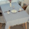 meioro Tablecloths Striped Tassel Table Cloth Rectangular Tablecloth Cotton Linen
