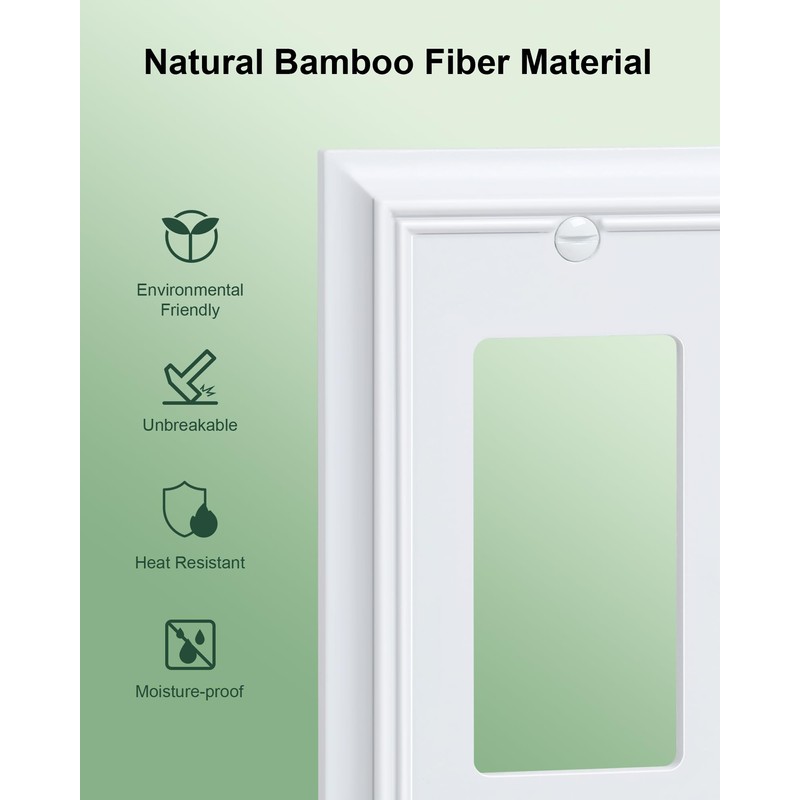4-Pack Decorator Wall Plate Cover, Pure White Decorative Switch Plates