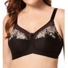 Elila Embroidered Microfiber Wire-Free Bra 46G, Black