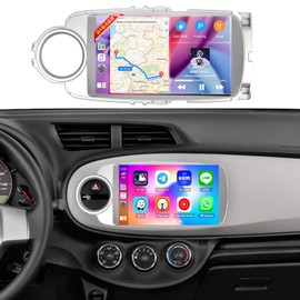 [DSP & EQ] 2+64G Car Radio for Toyota Yaris 2012 2013 2014 2015 2016 2017, Roinvou 9 inch Touch Screen for Yaris Car Stereo Wireless Carplay Android Auto Bluetooth GPS FM RDS 26UI SWC