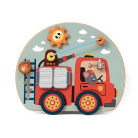 Classic World Activity Board from 1 Year | Fire Brigade Busy Board | Montessori Activity Board for Children | Busy Board from 1 Year | Motor Skills Board from 1 Year Made of Wood