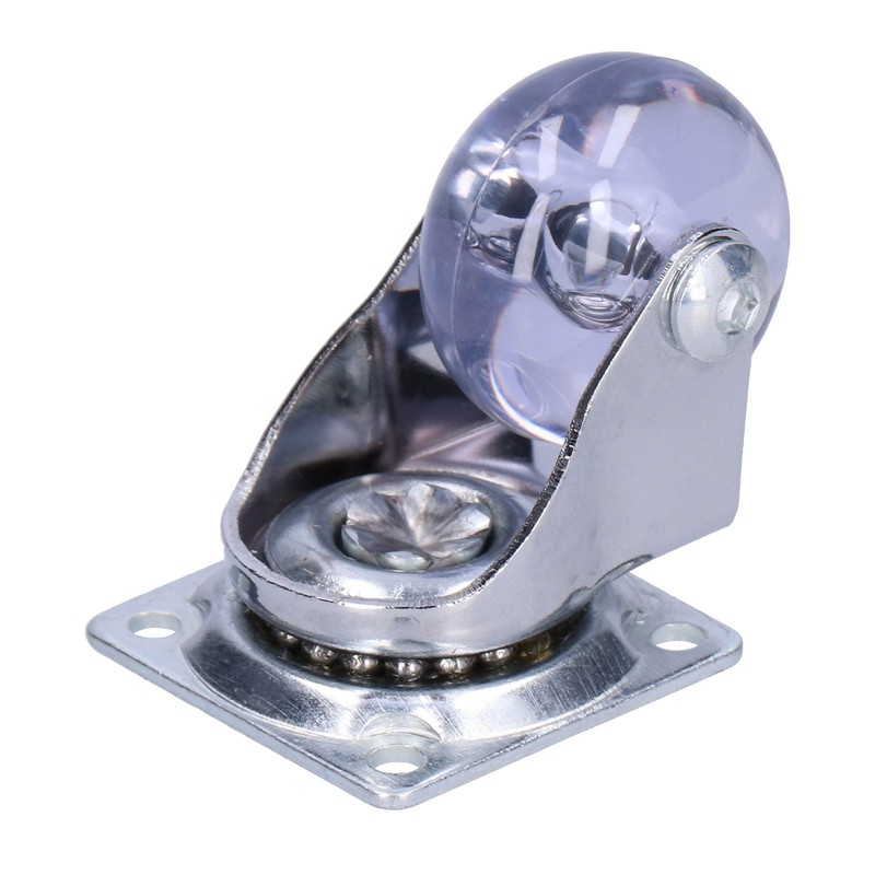 4 Pcs Swivel Caster Heavy Duty Stainless Steel Transparent PU