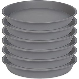 Angde Plant Saucer 10 Inch, 6 Pack of 10 inch Plant Saucer Round, Plastic Flower Plant Trays for Pots, Plant Saucers for Indoors 9", Plant Pot Saucers, Planter Tray for Planter 8-10" (10", Gray)