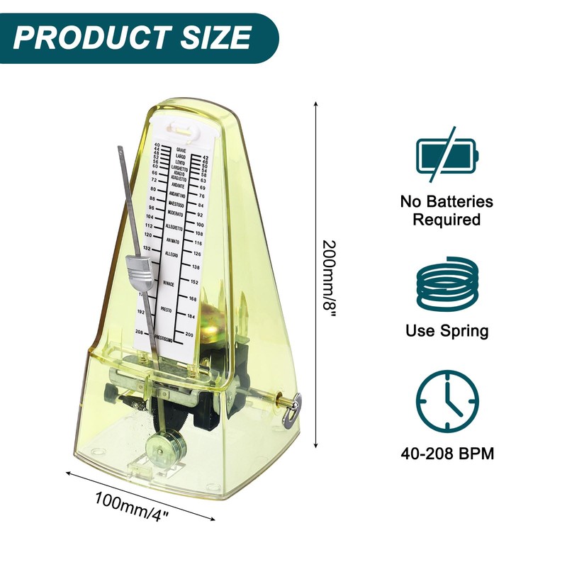 MECCANIXITY Mechanical Metronome,High Accuracy Musical Timer Universal Metronome for Piano