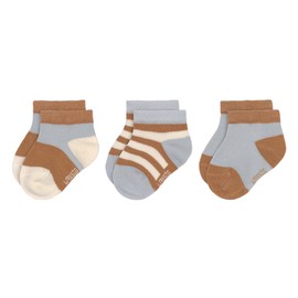 LÄSSIG Children's Trainer Socks Set of 3 Light Blue Caramel Size 12-14