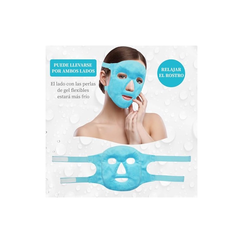 Mascarilla de Gel Facial, Mascara de Hielo para Cara Reutilizable