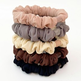 5 Pcs Hair Ties Scrunchy – Soft Elastic Hair Ties for Women & Girls, Ponytail Holders for Thin, Thick & Curly Hair