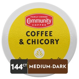 Community Coffee & Chicory 144 Count Coffee Pods, Dark Roast, Compatible with Keurig 2.0 K-Cup Brewers, 36 Count (Pack of 4)
