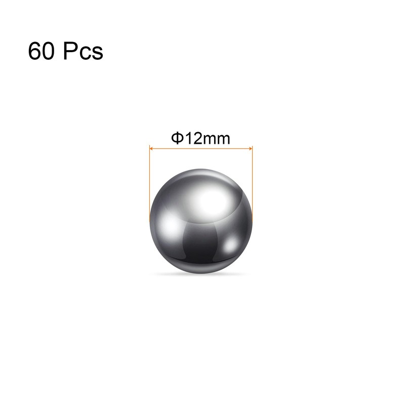 sourcing map 60pcs Precision Balls 12mm Diameter G1000 201 Stainless