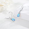Moonstone Leverback Earrings Turquoise/Moonstone/Cubic Zirconia Birthstone Leverback Earrings for Women