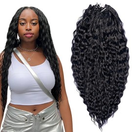 RAHELMO Peruvian Deep Wave Crochet Hair 20” - Deep Wave Crochet Braiding Hair Extensions - Curly Wave Hair Extension for Black Women and Girls - 8 Pk of 13 Strands/Pc (#1 Jet Black)
