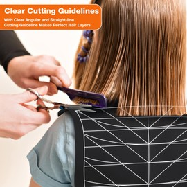 Noverlife Large Silicone Hair Cutting Guide Collar, Hair Dye Collar Waterproof Silicone Neck Guard Haircutting Collar, Salon Hairdressing Hair Cutting Neck Mat Barber Shop Hair Cutting Pad - Black