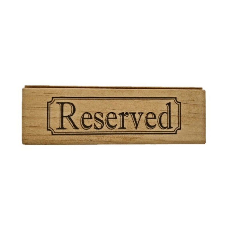 Set of 2 Wooden Table Reserved Bar Restaurant Cafe Reserved