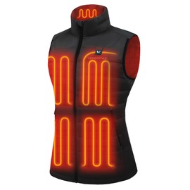 Venustas Women's Recycled Heated Down Vest with Battery Pack, Lightweight Electric Heating Puffer Vest for Hiking, Skiing