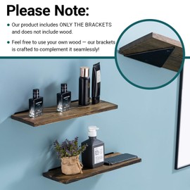 Hoooh 4 Pcs Wall-Mounted Triangle Shelf Brackets for Small Floating Wood Shelves, Heavy - Duty Hidden Shelf Brackets, Decorative Shelving Supports with Screws (Black, 4 x 3in)