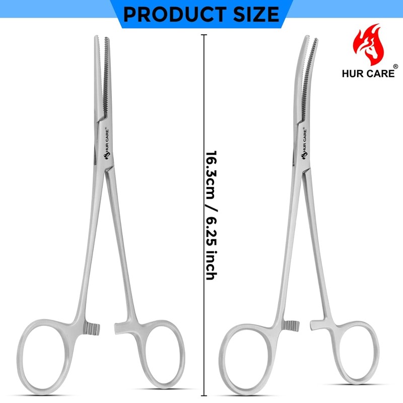 2 Pcs Stainless Steel Self-Locking Fishing Forceps Locking Pliers Piercing