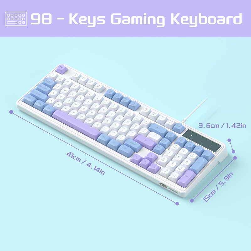 MageGee RGB Gaming Keyboard and Mouse Combo, GK980 Wired Backlit