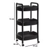 Shopilinc Carrito Organizador 360 Multiusos 3 Niveles Plástico Negro