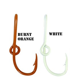 BT Outdoors Custom Colored Eagle Claw University of Texas Inspired Team Spirt Hat Fish Hook Pins One Burnt Orange and One White Hat Hook Clip