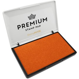 StampMark Premium Stamp Pad Large Size 3.5" x 6" - for Traditional Rubber Stamps - Felt Pad Orange Color