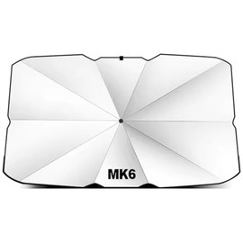 BizTech ® Car Windshield Sun Shade Umbrella - Compatible with MK2 MK3 MK4 MK5 MK6 MK7 MK8 Foldable UV Protection Sunshade, UPF50+ Heat Insulation, Blocks Sun & Keeps Car Cool (MK5)