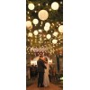 Quasimoon 12" White Round Paper Lantern, Even Ribbing, Hanging Decoration