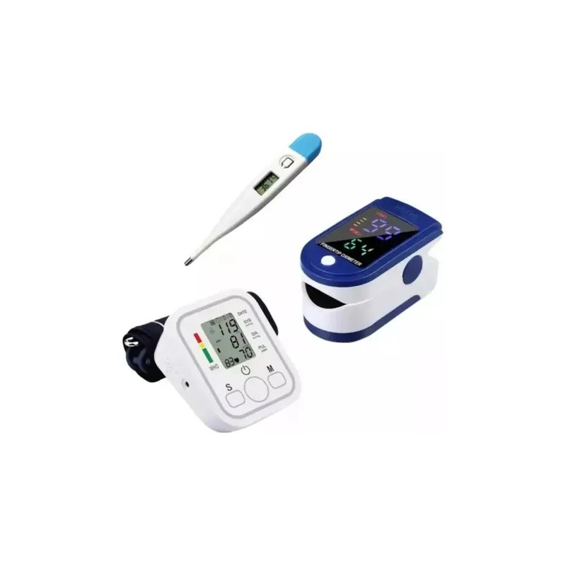 Pulsovital Aparato Para Checar La Presion Kit Termometro Y Oximetro