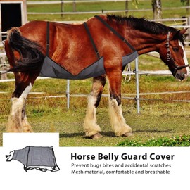 Horse Belly Guard, Adjustable Horse Fly Sheet Mesh Belly Protector, Breathable Horse Abdomen Protective Cover, Stable Setting Equine Guard Sheet for Riding, Equestrian Supplies