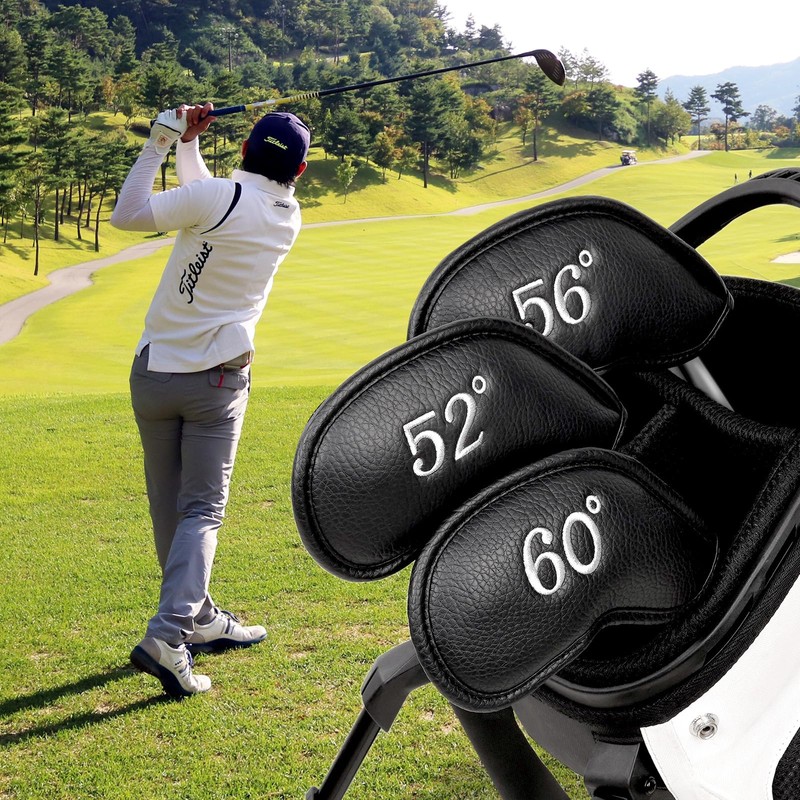 Golf Wedge Cover Magnetic Club Head Cover Set 3pcs (52°