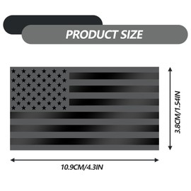 1 Pair Embossed 3D Metal American Flag Emblem Decal Stickers, 5" x 3" American Flag Decal Bumper Sticker, Stickers for Jeep, RV, SUV, Truck, Window, Bumper, Motorcycle, Laptop Wall (Black)