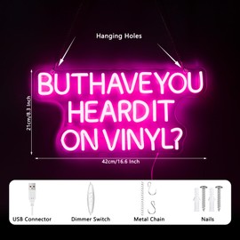 NINSNINT But Have You Heard It On Vinyl Neon Sign, Music Neon Signs for Wall Decor, Classical Music LED Light Up Signs for Bedroom Bar Music Live Room Recording Studio Decorations