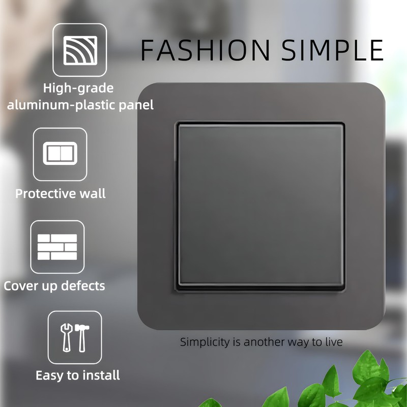 2 Pack Light Gray Light Switch Cover 86x86mm – Modern