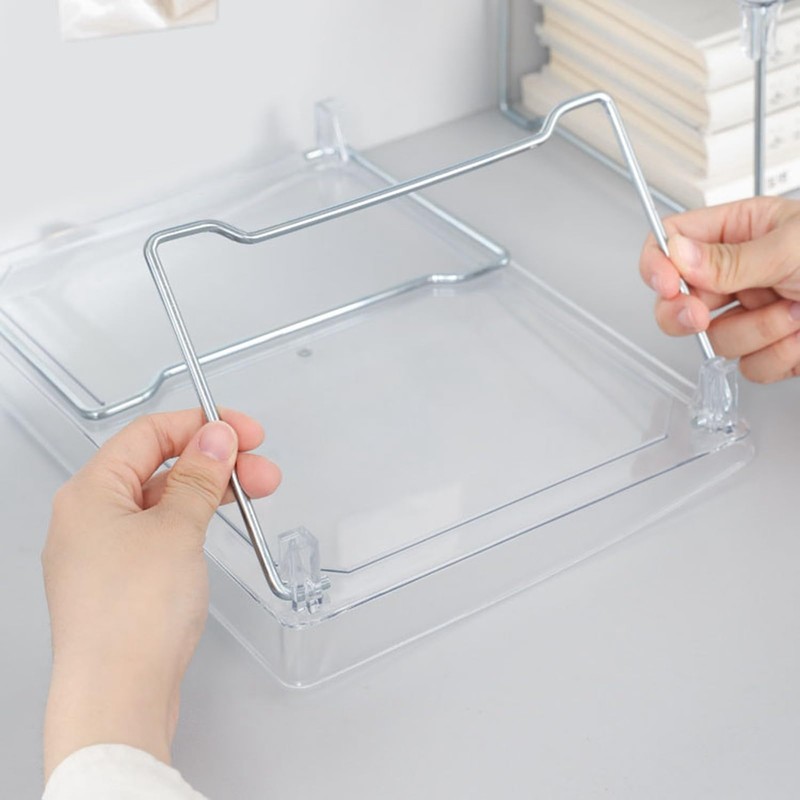 Jenngaoo Transparent Storage Shelf，Transparent Acrylic Foldable Desktop Organizer Multifunctional Space