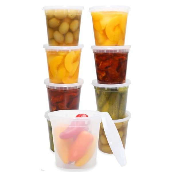 Food Storage Containers [30 Set] 24 oz Plastic Deli Containers