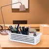 Jandson 6-Pack Plastic Slim Storag Basket, Small Organizer Bins, White
