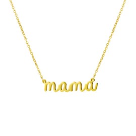 Awegift Gift for Her Name Necklace Big Initial Gold Plated Best Friend Jewelry Women Mama
