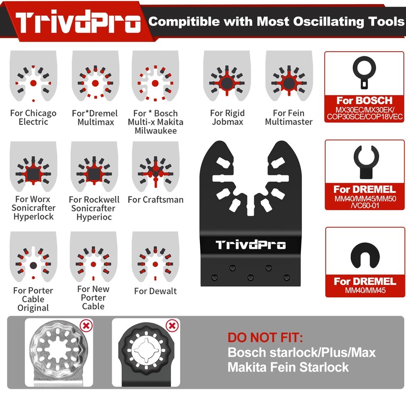 Oscillating Tool Blade Multitool Blades - TrivdPro 100pcs Multi Tool