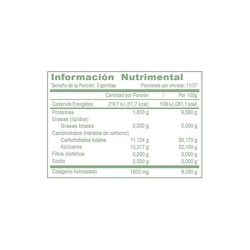 JustCollagen Gomitas. Colágeno Hidrolizado 1800