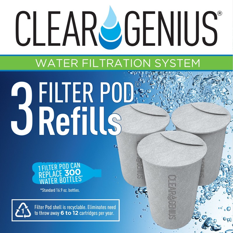 Clear Genius Filter Pod Refills (Pack-3) SR-3, Includes 3 Filter