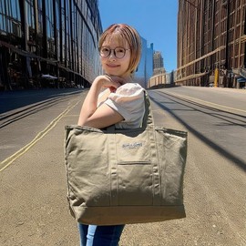 LINDA LONDON LLL0017 Linda London Mothers Bag, Tote Bag Packed with Everyone's Ideals, 2 Pockets, Handle Cover Included, Large Capacity, Large Capacity, Canvas, Commuting to Work or School, Travel