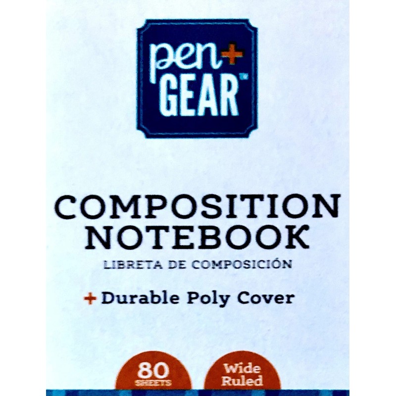 pen+gear composition book 80 Sheets Durable POLY Cover, WIDE RULED,