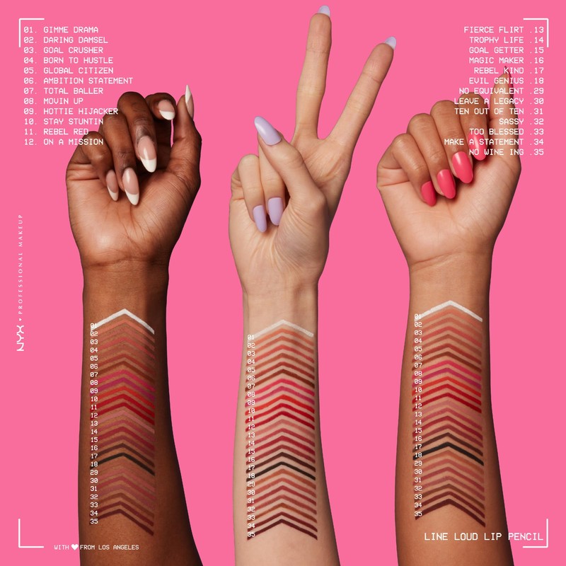NYX Professional Makeup Matte Lip Liner, Transfer-, Fade- and Smudge-proof,