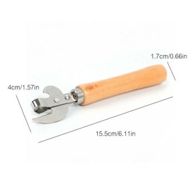 TEAMWILL 4X Wooden Handle Stainless Steel Manual Can Opener Canned Knife Tin Beer Bottle
