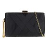 Girly Handbags Ladies Compact Satin Stripe Clutch Bag, black