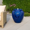 Teamson Home Outdoor Water Fountain, Glazed Pot Ceramic Look with