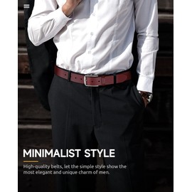 Buffway Mens Belt Full Grain Genuine Leather Belts for Men Casual Jeans or Dress with Gift Box 1 3/8" Wide