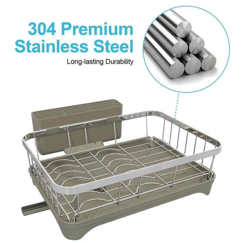 HOMEBOSILY Dish Drying Rack - 304 Stainless Steel Dish Rack,