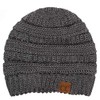 C.C Women's Thick Soft Knit Beanie Cap Hat, Metallic Dk