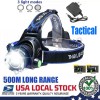 The Battery Connection Rechargeable Head light LED Tactical Headlamp Zoomable+2x