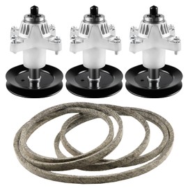 54” Mower Deck Spindles Pulleys Rebuild Kit Compatible with Cub Cadet GT1554 LGT1054 MTD GT2550, Spindles 618-04608 618-0671918-0671, Belt 754-0642 954-0642